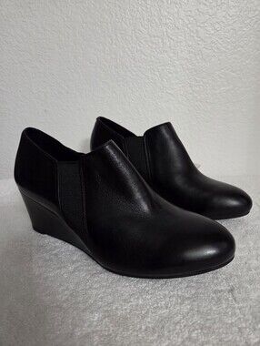 Vionic Orthotic Leather Wedge Booties 'Stanton' Women's Size 8